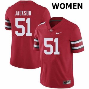 NCAA Ohio State Buckeyes Women's #51 Antwuan Jackson Red Nike Football College Jersey PQT5645LZ